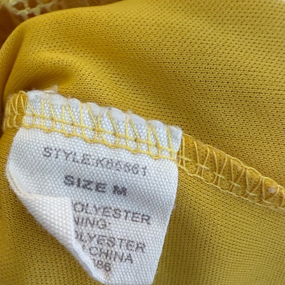 Paper + Tee Mustard Yellow Lace Tank Top Size M/ Great Under Denim Jacket - Picture 6 of 9